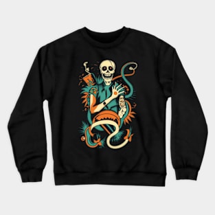 Scary skeleton skull voodoo colorful Crewneck Sweatshirt